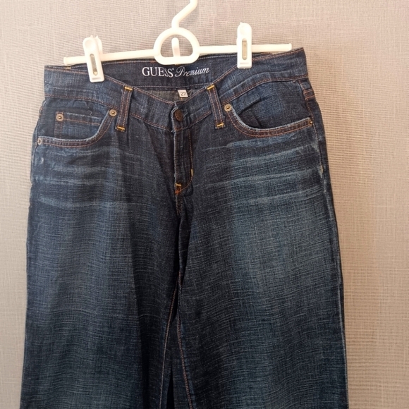 Guess Premium Y2K Low Rise Stretch Bootcut Jeans Womens 27 Blue Denim VTG Skater - Picture 3 of 8